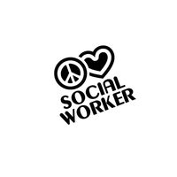 PressFans - Peace Love Social Worker Car Laptop Wall Sticker