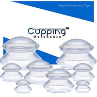 Cupping Warehouse Supreme DEEP PRO 6065 8 (4 Sizes) Professional Clear Chinese Silicone Massage Cupping Therapy Sets Vacuum Suction Cups