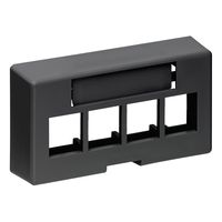 Leviton 49910-EE4 4-Port QuickPort Extended Depth Modular Furniture Faceplate, Black