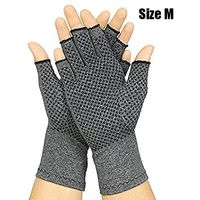Arthritis Gloves with Grips - Compression Gloves for Rheumatoid & Osteoarthritis - Hand Gloves Provide Arthritic Joint Pain Symptom Relief - Men & Women - Open Finger (M)