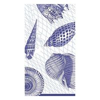 Caspari Netting and Shells Paper Guest Towel Napkins in Blue, 15 Per Package