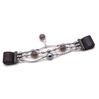 KuToo Replacement for Fitbit Charge 2 Bands, Handmade Elastic Stretch Faux Pearl Wristband Replacement Women Girls Strap Bracelet Large(7.5"-8.67"), Gray