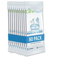 Care Touch Body Wet Wipes with Cleansing & Deodorizing Solution - Shower Wipes for Adults - Great for Gym, Camping, Travel and Bathing (80 Wipes Total)