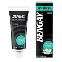 Bengay Pain Relieving Lidocaine Cream Topical Analgesic, Tropical Jasmine Scent, 3 oz