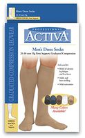 Activa 20-30 mmHg Men's Firm Support Dress Socks, Navy, Small