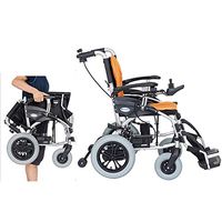 YOLANDEK Electric Wheelchair Motorized Foldable Power Wheel Chair, Lightweight Folding Carry Electric Wheelchair, Powerful Dual Motor - Weighs only 39 lbs with Battery