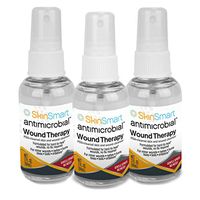 SkinSmart Wound Therapy Safely Removes Bacteria so Wounds Can Heal, Travel Size 2 Ounce Spray (Pack of 3)