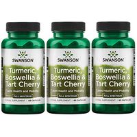 Swanson Turmeric, Boswellia & Tart Cherry 60 Caps 3 Pack