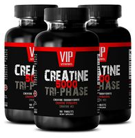Muscle Builder Supplements - CREATINE TRI-Phase 5000 - creatine pre Workout - 3 Bottles (270 Tablets)
