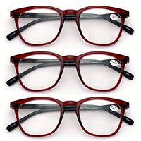 3 Pairs Classic Readers - Spring Hinge Unisex No Logo Key Hole Reading Glasses - RX Magnification (3 Pairs (Maroon), 1.50)