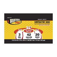Clear Contractor Bags, Ruffies Pro, 3 mil, 42 Gallon (20 ct)