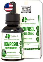 Extra Strength Hemposol by VitaPharm Nutrition | USA Grown Hemp Seed Extract Liquid Drops |with Vegan Friendly Omega 3 6 9 Fatty Acids.Pain,Anxiety,Peaceful Sleep and Stress Relief.Mint Flavor.
