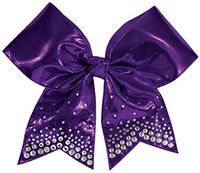 Chassé Girls' Metallic Rhinestone Performance Hair Bow Metallic Purple