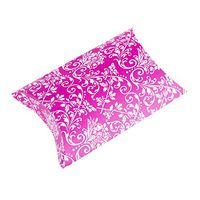 Homeford Damask Print Pillow Boxes, 3-Inch, 12-Piece (Hot Pink)