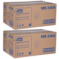 Tork Universal MB540A Multifold Paper Hand Towel, 1-Ply, 9.5" Width x 9.13" Length, White 2 Cases (16 Packs)