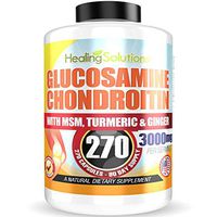 Glucosamine Chondroitin + MSM & Turmeric 100% Pure and Premium (Bulk 270 Capsules) - 100% Pure, Non-GMO - Allergen Free