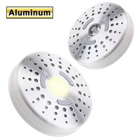 LUXSWAY Super Bright Spotlight,Battery Powered Stick on Puck Lights,3 Switch Push Button 100 Lumen Accent Picture Light for Cabinet/Kitchen/Closet/Bedroom/Locker/Bookshelf Lighting- 2Pack + Aluminum