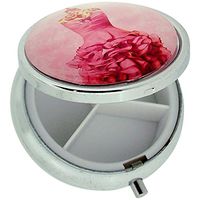 Sophia"Pretty in Pink" Compact Pill Box Pink Ruffled Dress SC902