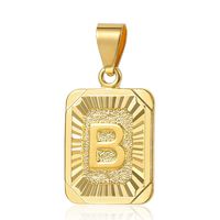 Trendsmax Mens Womens Yellow Gold Plated Square Capital Letter B Pendant Only No Chain