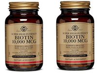 Super High Potency Biotin 10,000 mcg, Non-GMO (120 Vegetable Capsules) Pack of 2