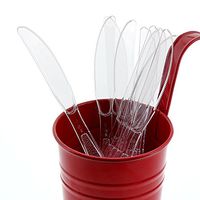 AmerCare Clear Heavy Weight Polystyrene Knives with Retail Packaging, Case of 1000