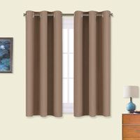 NICETOWN Window Draperies Blackout Curtain Panels, Window Treatment Thermal Insulated Solid Grommet Blackout Drapes for Bedroom (One Pair, 34 by 54 inches, Cappuccino)