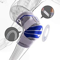 Knee Brace Compression Sleeve, Elastic Knee Wraps Patella Stabilizer with Silicone Gel Spring Support, Hinged Kneepads Protector for Meniscus Tear Arthritis Running Men Women 2 Packs