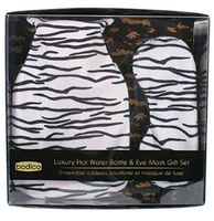 Classic 500ml Cross-hatched Hot Water Bottle with Cover and Eye Mask, Cover Color May Vary