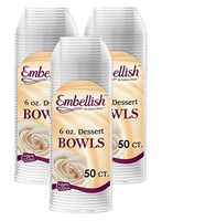 Embellish Clear Disposable Heavy Duty Plastic 6 Oz Dessert Bowls 150 Count, Ideal For Wedding, Catering, Parties, Buffets, Events, Or Everyday Use, 3 Packs