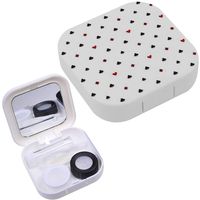 Portable Contact Lens Case Box Travel Kit Mirror + Bottle + Tweezers Container Holder [ Poker Card Suits ]