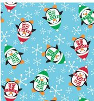Bundleofbeauty Sk89k - Roly Poly Penguins Christmas Gift Wrapping Roll 24" X 15' - Holiday Gift Wrap Paper