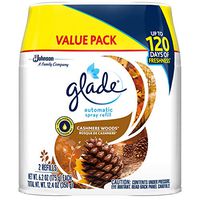 Glade Automatic Spray Refill, Air Freshener for Home and Bathroom, Cashmere Woods, 6.2 Oz, Pack of 2