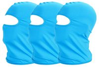 3 Pack Sun Dust UV Protection Face Scarf Mask for Cycling Outdoor Sports Balaclava Breathable Elastic Moisture Wicking（Blue）