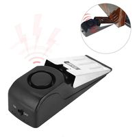 120dB Door Stop Alarm Wedge Shaped Door Stopper Wireless Alert Home Security System Doorstop Safety Tools Low Battery Indicator, Easy Access On (Batteries not included)