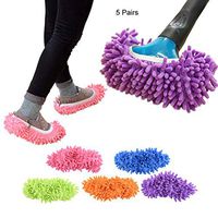 5 Pairs/10 pcs Washable Dust Mop Slippers Shoes Cover Soft Washable Reusable Microfiber Cleaning Mop Slippers Floor Dust Hair Cleaners Multi-Function Cleaning Shows Cover