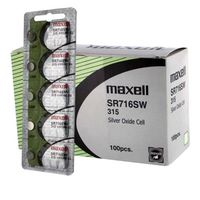 100 pc Maxell SR716SW 315 SR62 SR716 Silver Oxide Watch Battery