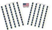 Made in USA! 100 Country Flag 1.5" x 1" Self Adhesive World Flag Stickers, Two Sheets of 50, 100 Sticker Flags Total (Azores)