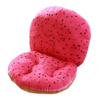 Kylin Express Indoor Soft Home/Office Squared Cartoon Seat Breathable Chair Cushion with Backrest, Dragon Fruit