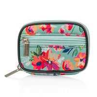 Pill Box Vitamin and Supplement Holder, 7-Day Organizer Neoprene Medicine Case (Flower, Teal)