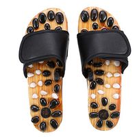 Acupressure Massage Slippers,Reflexology Foot Massager Tools,Relief Plantar Fasciitis Heel Arch Arthritis Pain (39- Black)
