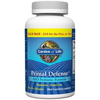 Garden of Life Whole Food Probiotic Supplement - Primal Defense HSO Probiotic Dietary Supplement for Digestive and Gut Health, 216 Vegetarian Caplets