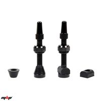 MBP Alloy Tubeless 40mm Bicycle Presta Valve Stems Fits Most Rims with 2 Types of Grommets Included for Each stem.
