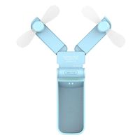 Ronessy Travel Fan Hand Fan Personal Fan Mini Handheld Fan Battery Operated Rechargeable Portable Hiking Fan Red (Dual Head, Blue)