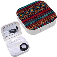 Portable Contact Lens Case Box Travel Kit Mirror + Bottle + Tweezers Container Holder [ Vintage Grungy ]