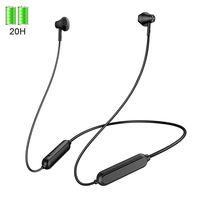 Bluetooth 5.0 Headphones,【20h Playtime + Connect 2 Devices】 Bluetooth Sport Earphones, Deep Bass Hifi Stereo Wireless In Ear Headphones, Noise Cancelling Mic, Magnetic Sport Earbuds Sweatproof