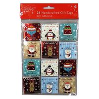 Christmas Hand Crafted Gift Tags - Cute and Colorful Design - Pack of 24 - Color and Foil