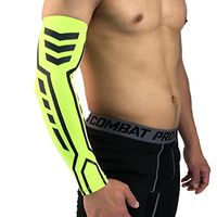 iMakcc UV Protection Cooling Arm Sleeves - Long Sun Sleeves for Men & Women. Perfect for Cycling, Driving, Running, Basketball, Football & Outdoor Activities. (Green, L)