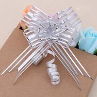 20pcs Creative Pull Bows Floristry Ribbon Wedding Party Gift Wrapping DIY Craft |Color - Silver|