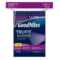 GoodNites Tru-Fit Real Underwear with Nighttime Protection Starter Pack for Girls, Size Large and Extra Large