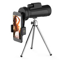 Monocular Telescope, 40X60 HD Monocular Binoculars with Smartphone Holder & Tripod BAK4 Prism for Bird Watching, Hunting, Surveillance, Hiking (Black 2)